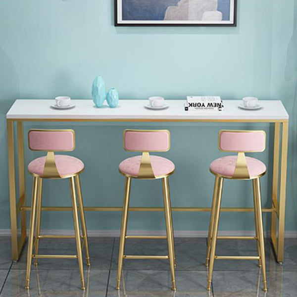 Metal Base Pub Table Glam Rectangle Bar Height Bar Table for Indoor