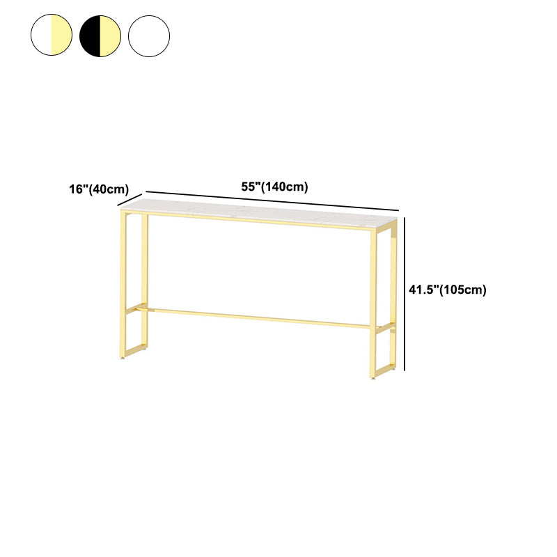 Metal Base Pub Table Glam Rectangle Bar Height Bar Table for Indoor
