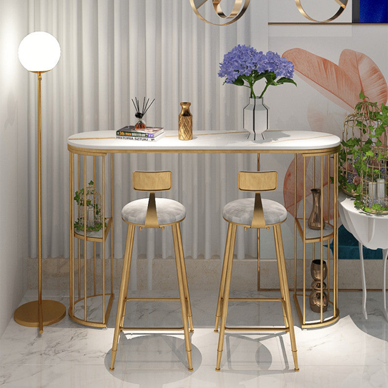 Sintered Stone Bar Table Oval Dining Table for Kitchen Living Room