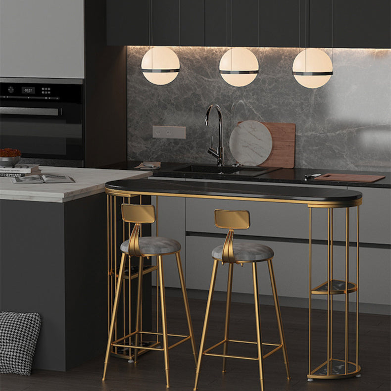 Sintered Stone Bar Table Oval Dining Table for Kitchen Living Room