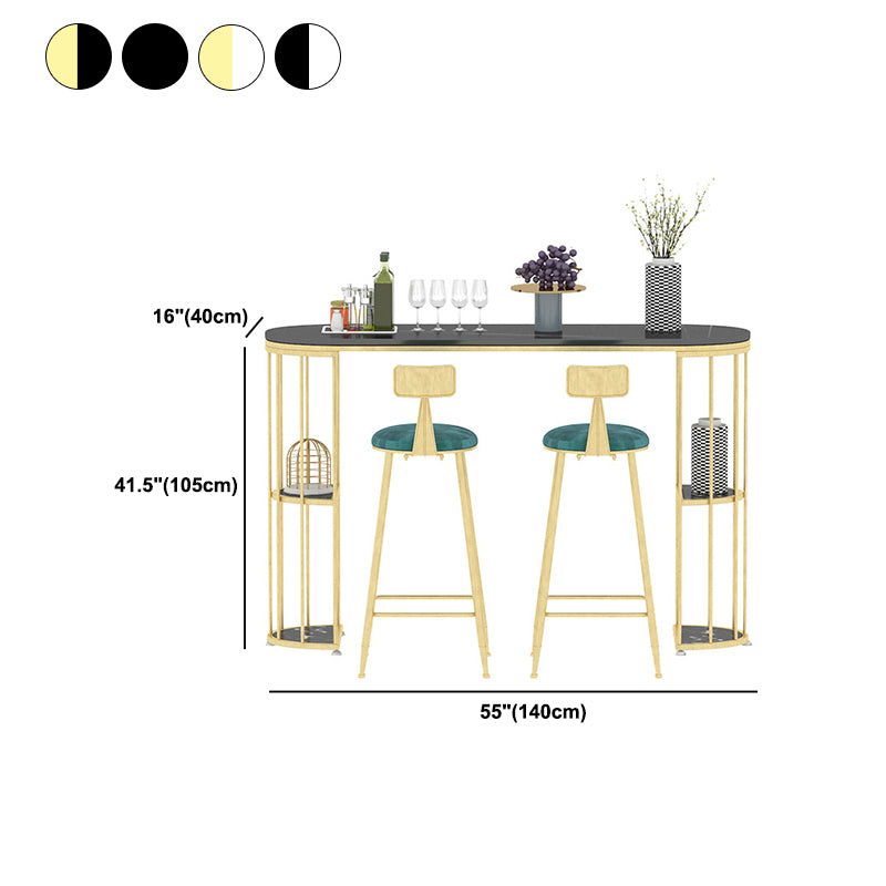 Sintered Stone Bar Table Oval Dining Table for Kitchen Living Room
