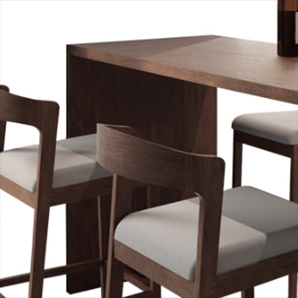 Specialty Solid Wood Bar Table Brown Double Pedestal Bar Height Pub Table