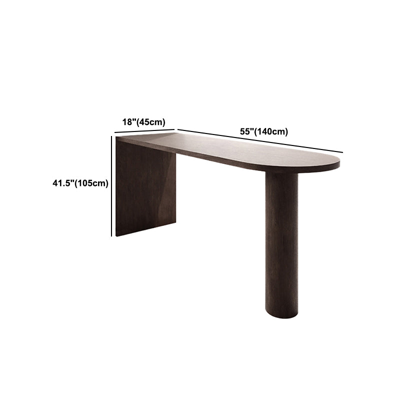 Specialty Solid Wood Bar Table Brown Double Pedestal Bar Height Pub Table