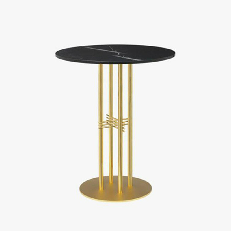 Pedestal Pub Table 41.3"H Glam Round Bar Height Bar Table with Stone Top
