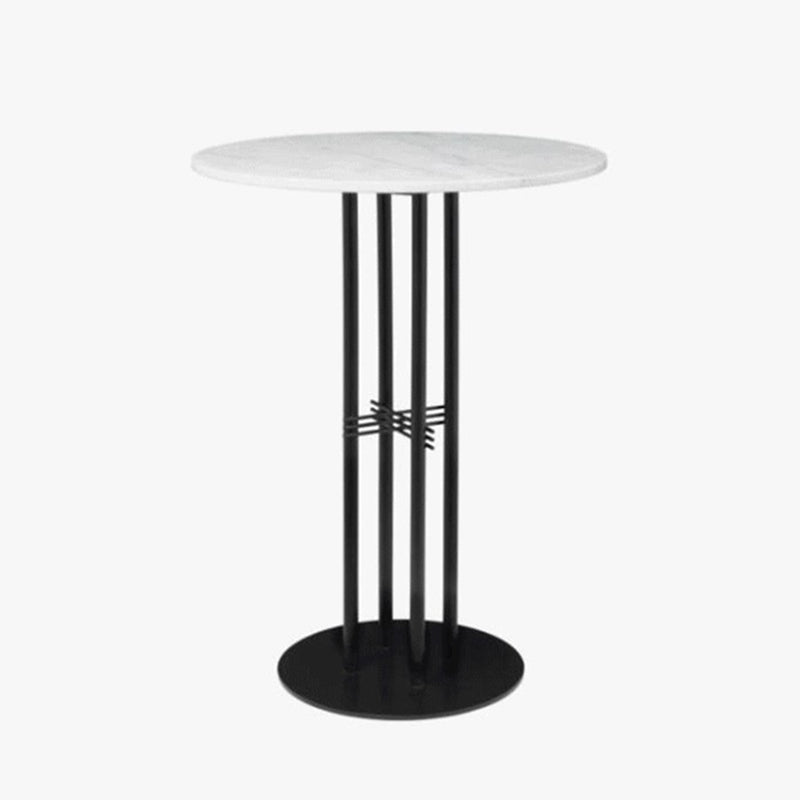 Pedestal Pub Table 41.3"H Glam Round Bar Height Bar Table with Stone Top