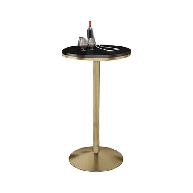 41.3"H Glam Style Bar Table Faux Marble Pedestal Bar Wine Table,