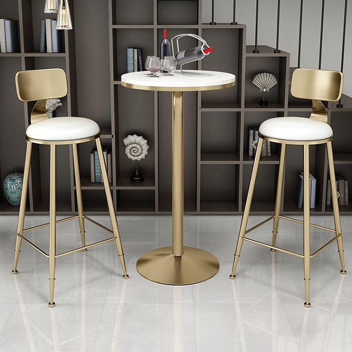 41.3"H Glam Style Bar Table Faux Marble Pedestal Bar Wine Table,