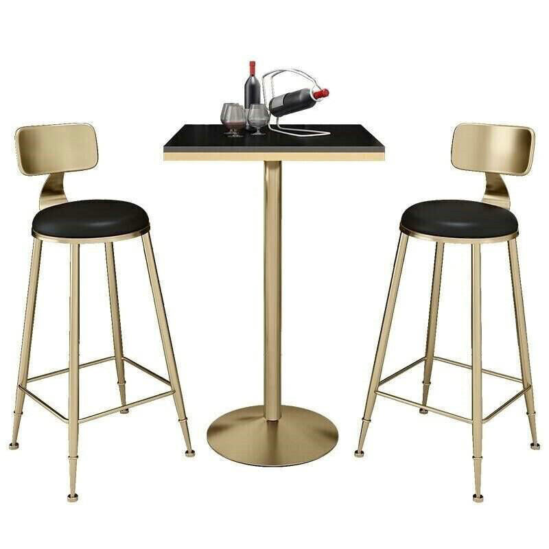 41.3"H Glam Style Bar Table Faux Marble Pedestal Bar Wine Table,