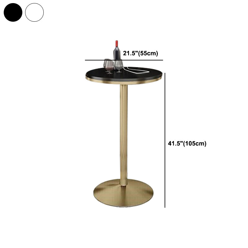 41.3"H Glam Style Bar Table Faux Marble Pedestal Bar Wine Table,