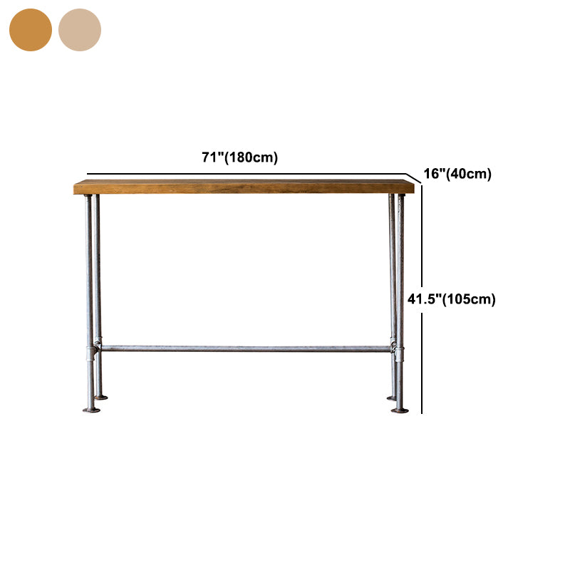 Industrial Pub Table Solid Wood Bar Height Rectangle Bar Table
