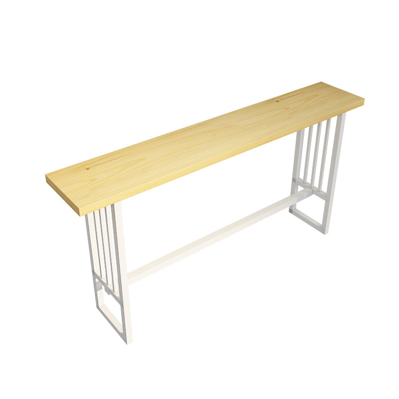 Industrial Style Bar Table Solid Wood Trestle Base Bar Dining Table