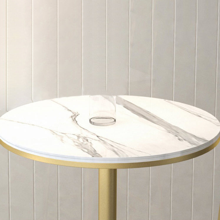 Glam Style Pub Table Round Bar Height 41.3"H Bar Table with Stone Top