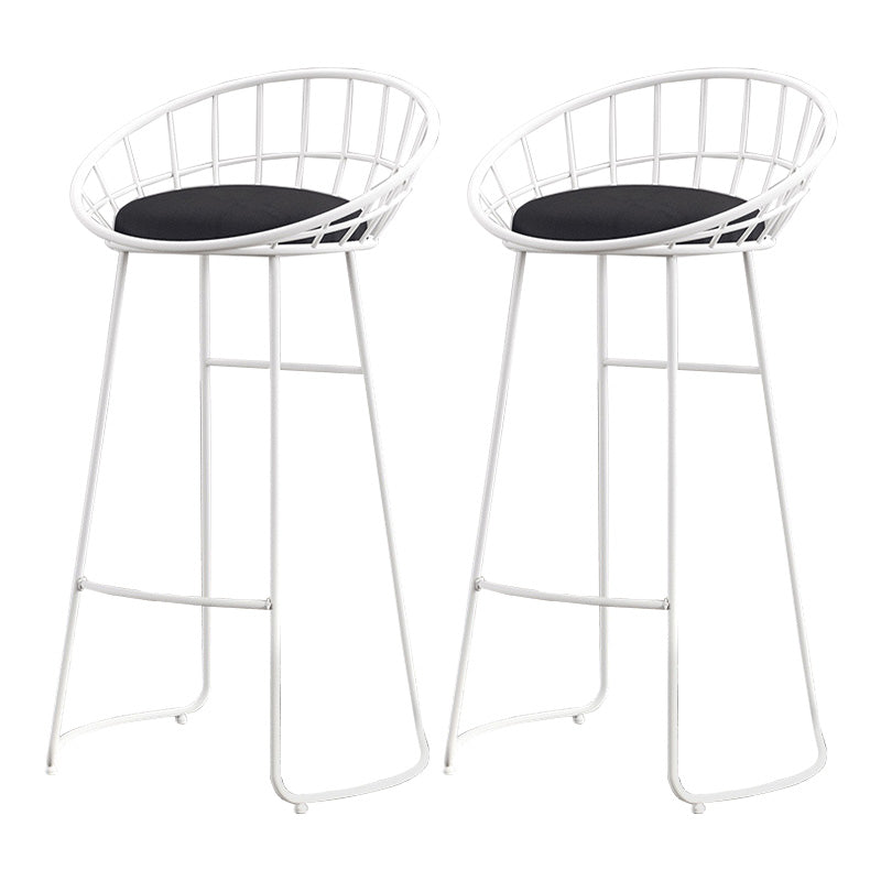 Modern Metal Armless Bar Stool Low Back Armless Bar Chair with Metal Legs