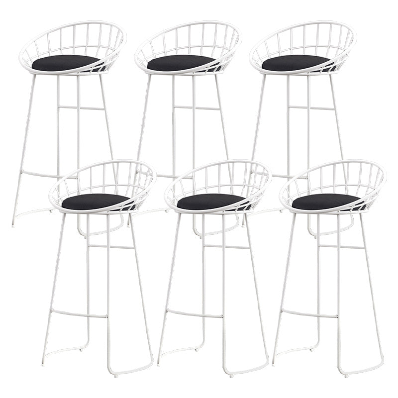Modern Metal Armless Bar Stool Low Back Armless Bar Chair with Metal Legs