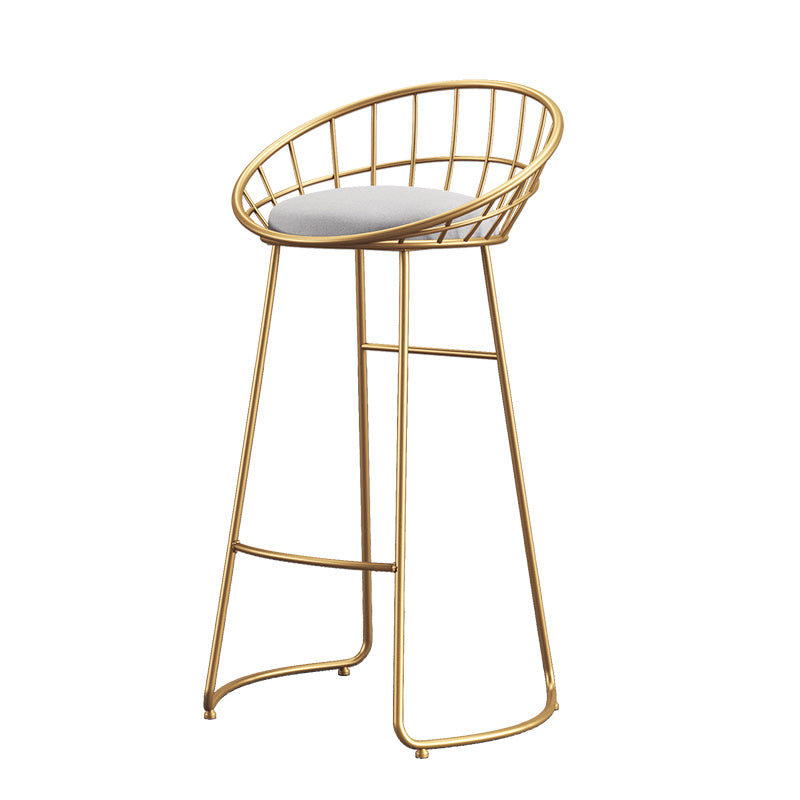 Modern Metal Armless Bar Stool Low Back Armless Bar Chair with Metal Legs