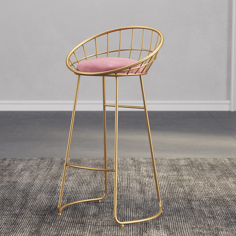 Modern Metal Armless Bar Stool Low Back Armless Bar Chair with Metal Legs