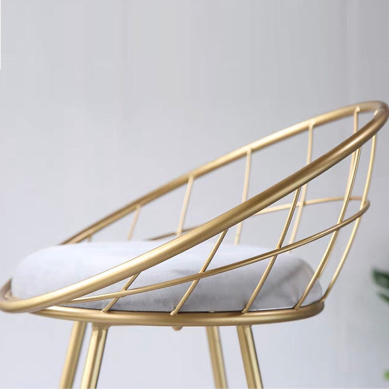 Modern Metal Armless Bar Stool Low Back Armless Bar Chair with Metal Legs