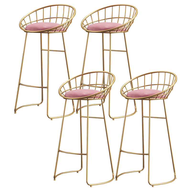 Modern Metal Armless Bar Stool Low Back Armless Bar Chair with Metal Legs