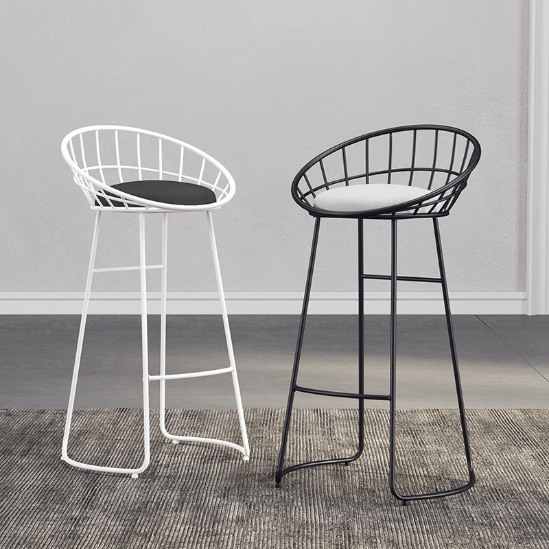 Modern Metal Armless Bar Stool Low Back Armless Bar Chair with Metal Legs