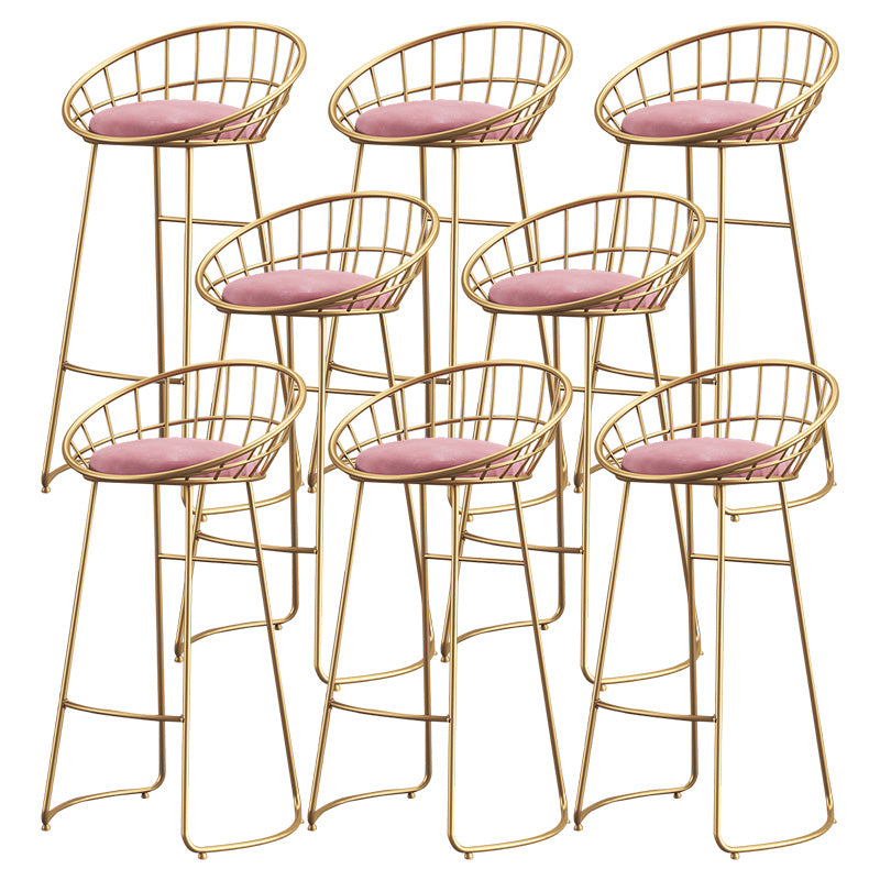 Modern Metal Armless Bar Stool Low Back Armless Bar Chair with Metal Legs