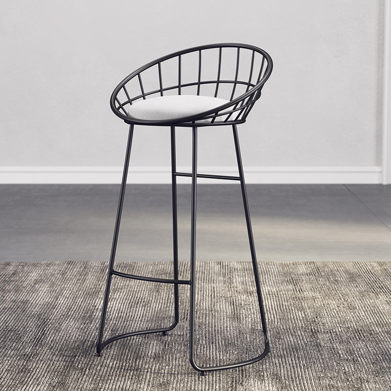 Modern Metal Armless Bar Stool Low Back Armless Bar Chair with Metal Legs