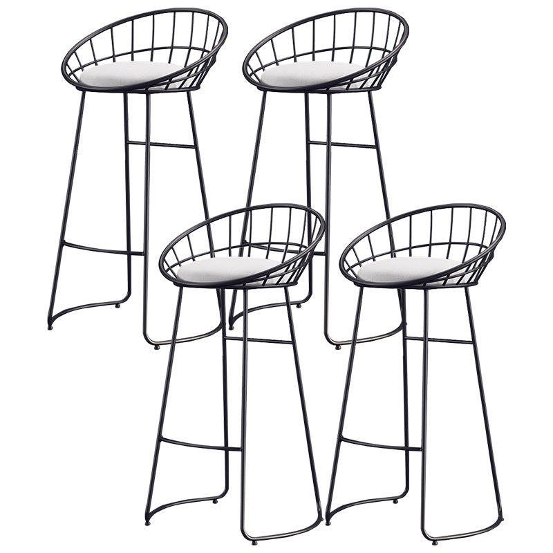 Modern Metal Armless Bar Stool Low Back Armless Bar Chair with Metal Legs