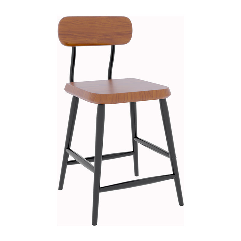 Modern Low Back Bar Stool Armless Metal Legs Bar Stool with Footrest