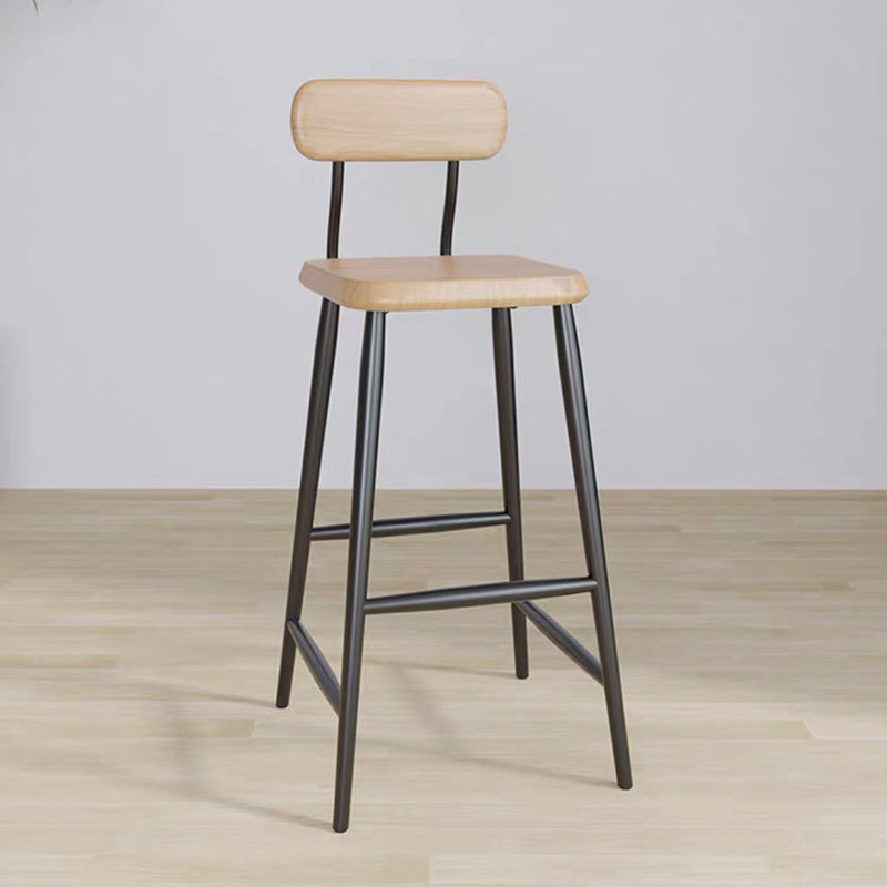 Modern Low Back Bar Stool Armless Metal Legs Bar Stool with Footrest