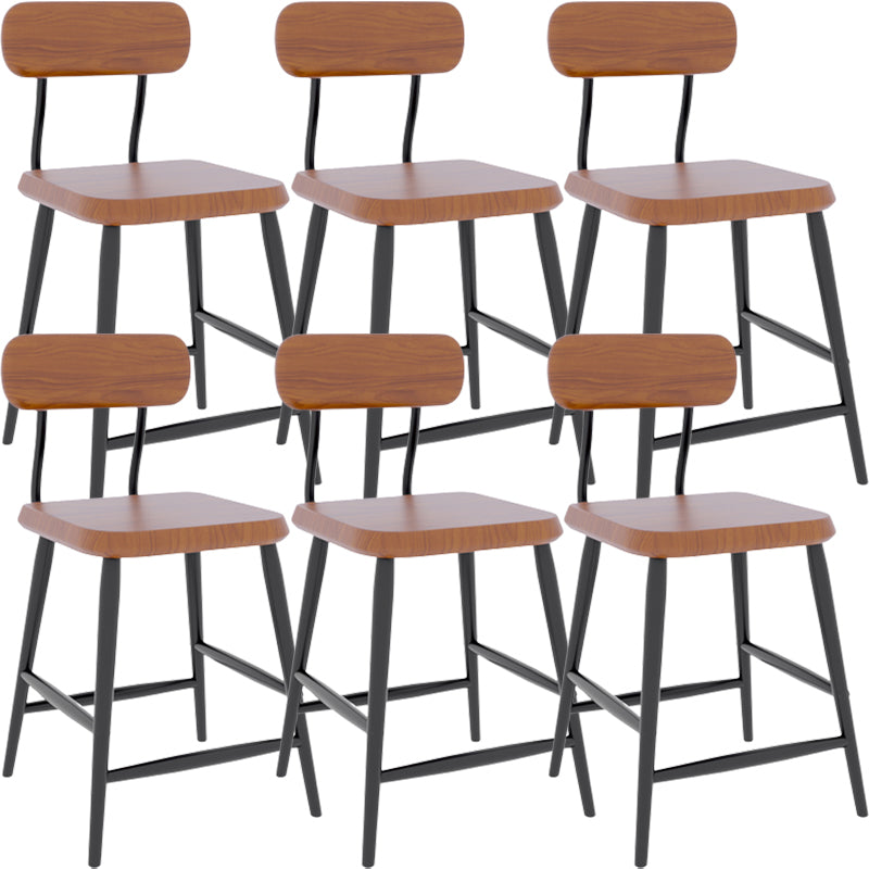 Modern Low Back Bar Stool Armless Metal Legs Bar Stool with Footrest