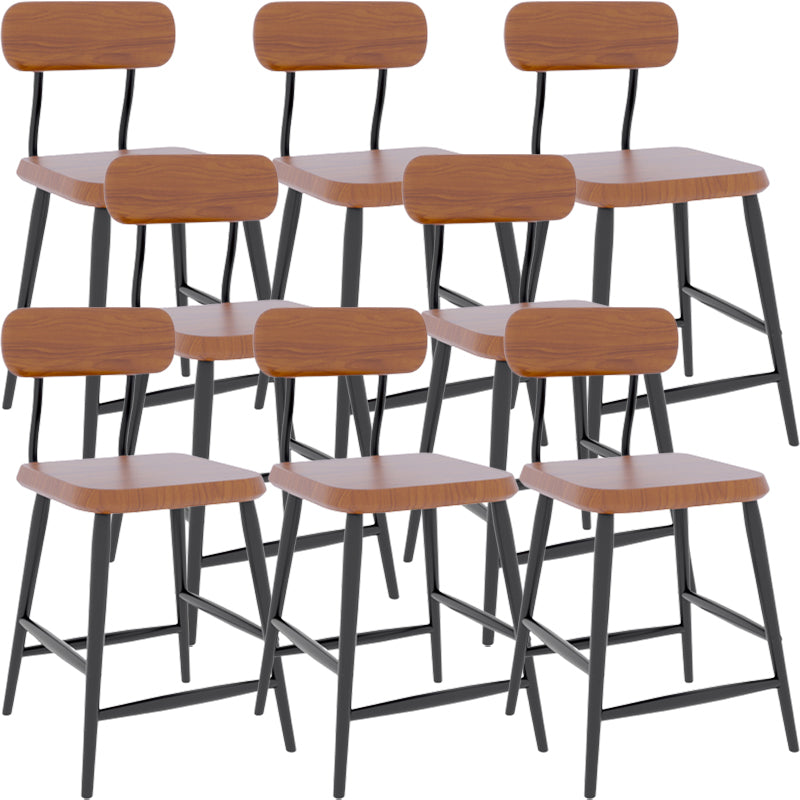 Modern Low Back Bar Stool Armless Metal Legs Bar Stool with Footrest
