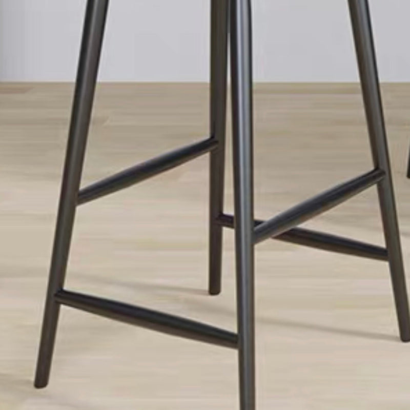 Modern Low Back Bar Stool Armless Metal Legs Bar Stool with Footrest