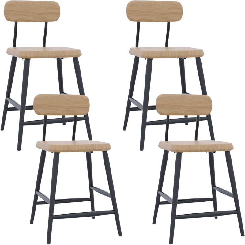 Modern Low Back Bar Stool Armless Metal Legs Bar Stool with Footrest