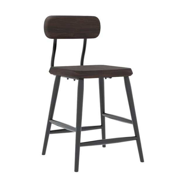 Modern Low Back Bar Stool Armless Metal Legs Bar Stool with Footrest