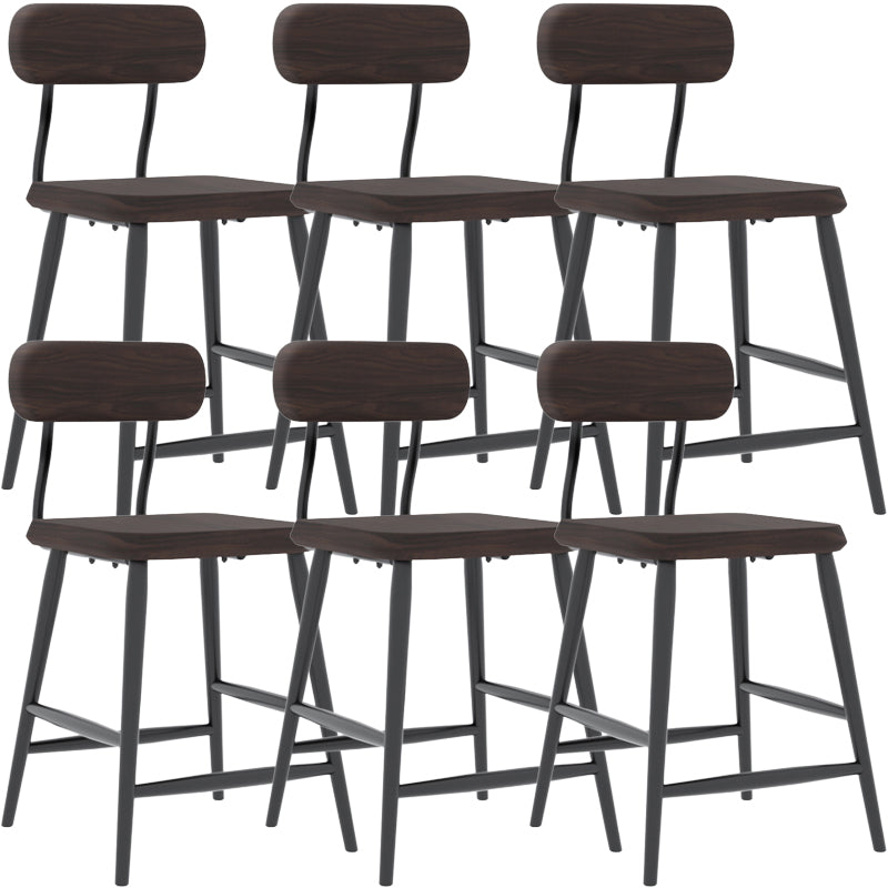Modern Low Back Bar Stool Armless Metal Legs Bar Stool with Footrest