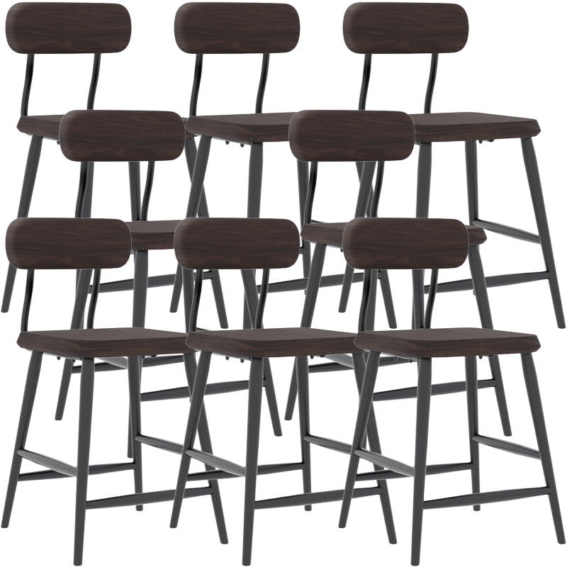 Modern Low Back Bar Stool Armless Metal Legs Bar Stool with Footrest