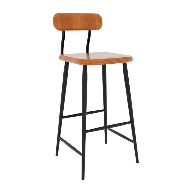 Modern Low Back Bar Stool Armless Metal Legs Bar Stool with Footrest