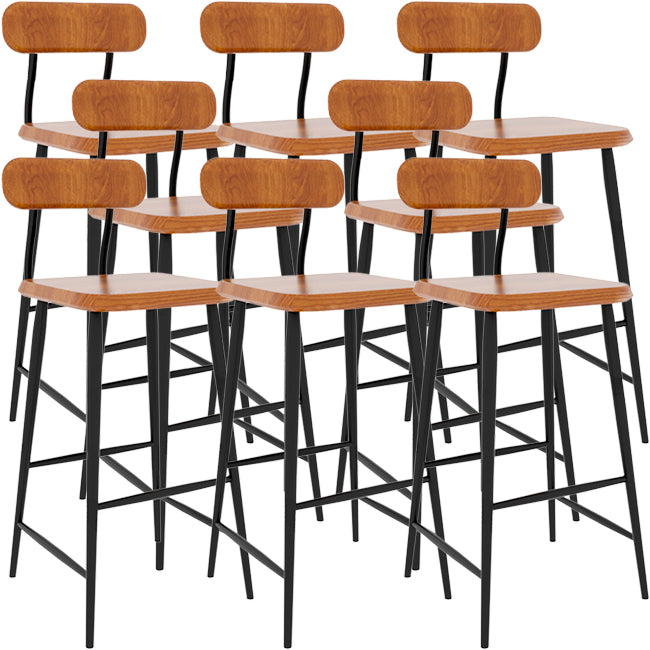 Modern Low Back Bar Stool Armless Metal Legs Bar Stool with Footrest