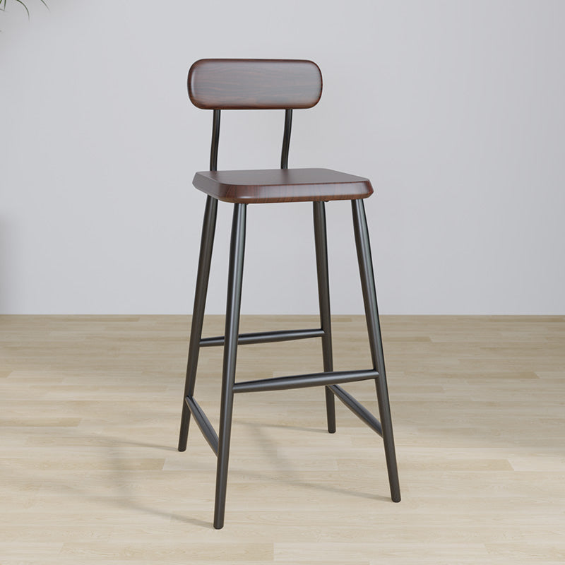 Modern Low Back Bar Stool Armless Metal Legs Bar Stool with Footrest