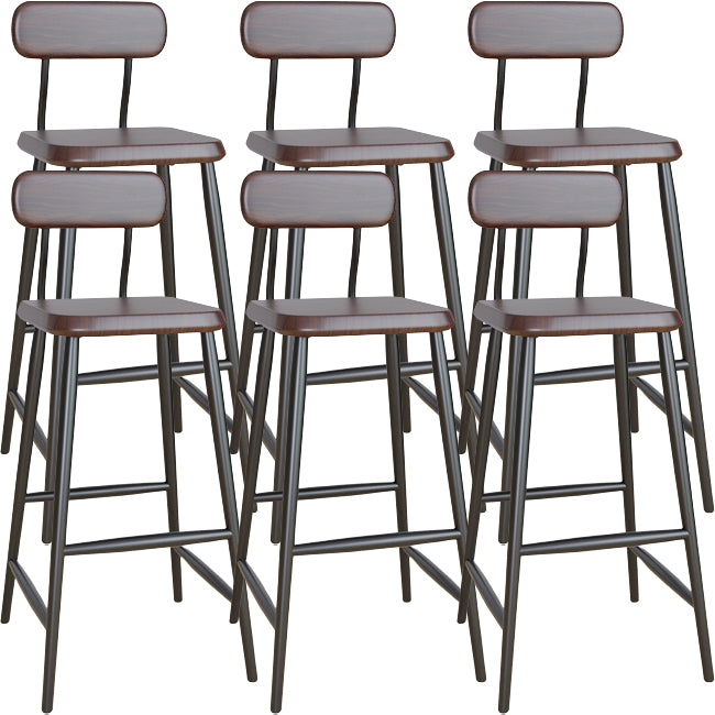 Modern Low Back Bar Stool Armless Metal Legs Bar Stool with Footrest