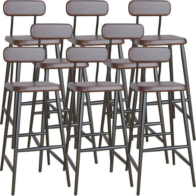 Modern Low Back Bar Stool Armless Metal Legs Bar Stool with Footrest