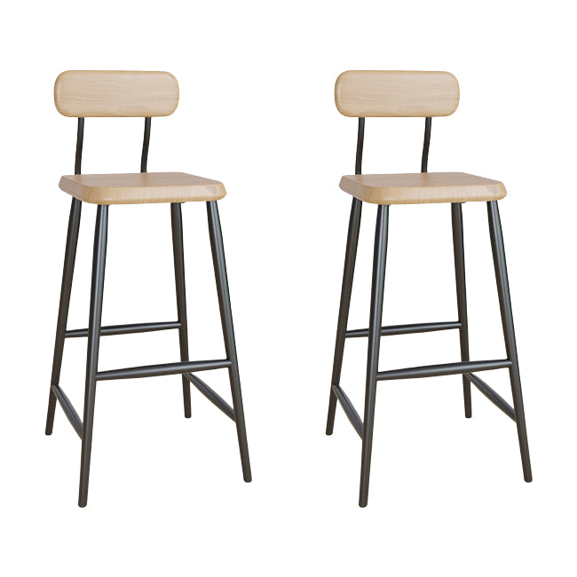 Modern Low Back Bar Stool Armless Metal Legs Bar Stool with Footrest