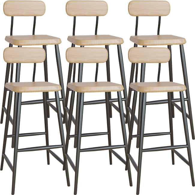 Modern Low Back Bar Stool Armless Metal Legs Bar Stool with Footrest