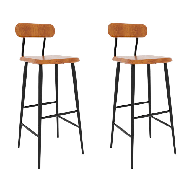 Modern Low Back Bar Stool Armless Metal Legs Bar Stool with Footrest