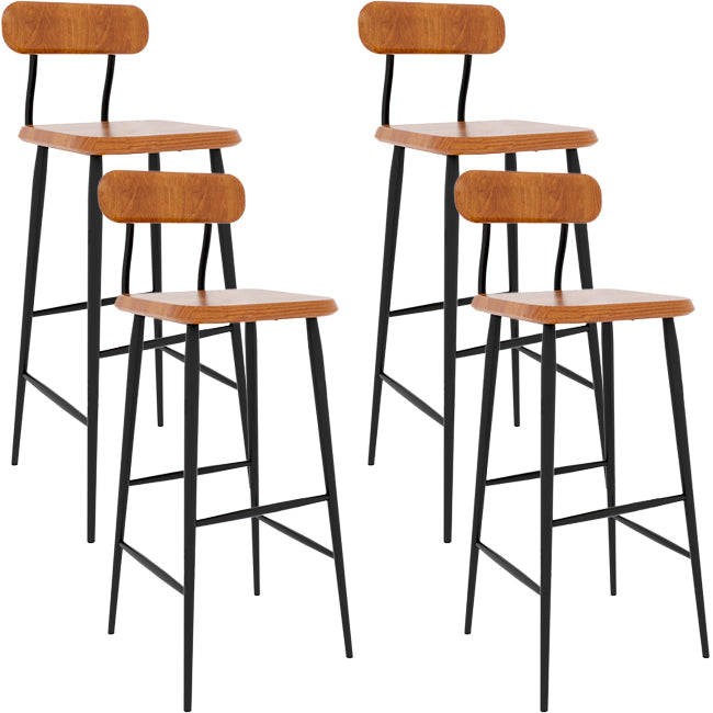 Modern Low Back Bar Stool Armless Metal Legs Bar Stool with Footrest