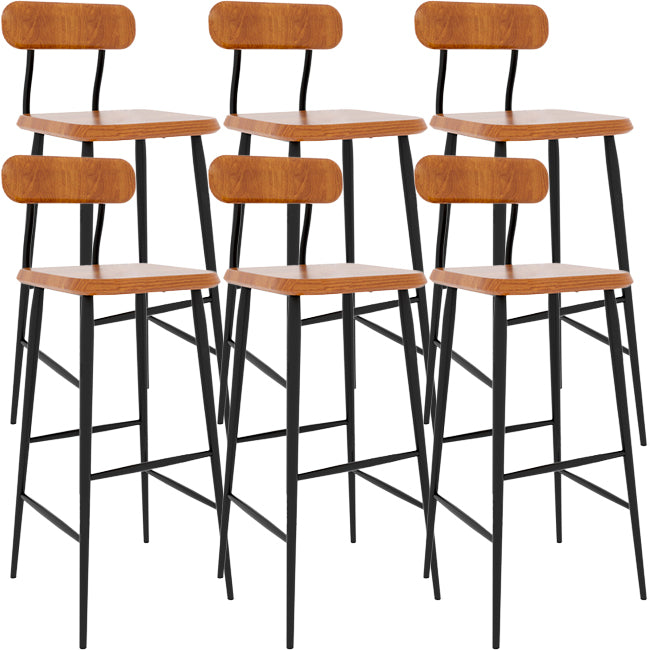 Modern Low Back Bar Stool Armless Metal Legs Bar Stool with Footrest