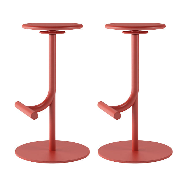 Backless Adjustable Height Counter Stool Modern Round Seat Bar Stool