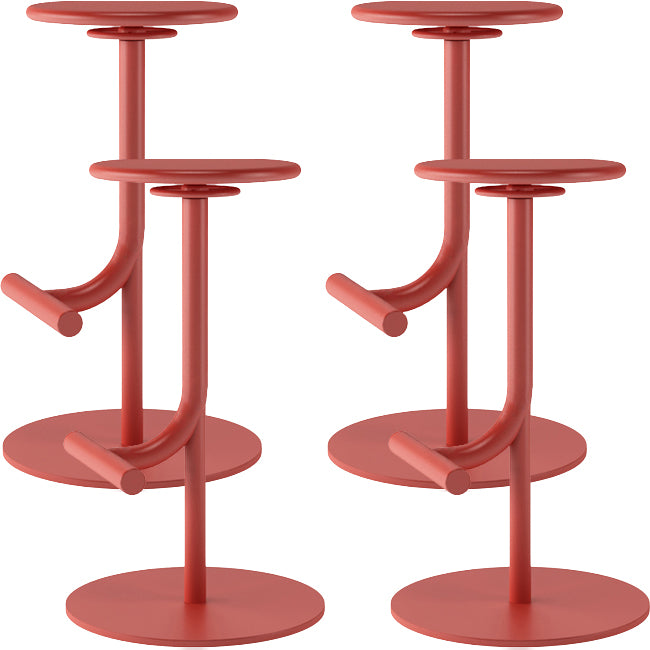 Backless Adjustable Height Counter Stool Modern Round Seat Bar Stool