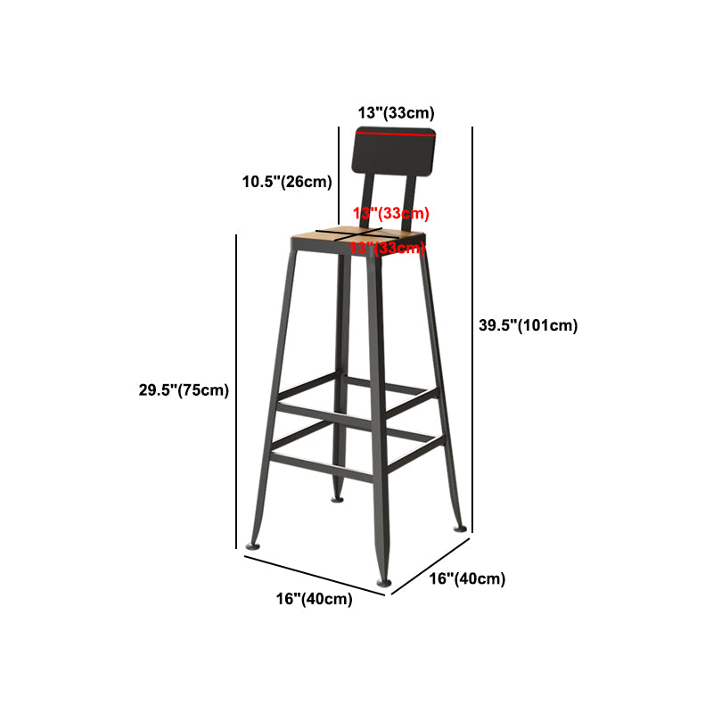 Industrial Black Base Counter Stool Iron Footrest Counter & Bar Stool