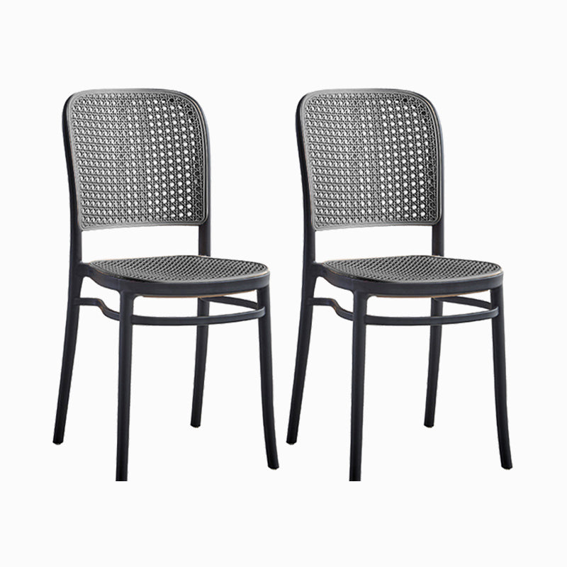 Scandinavian Low Back Plastic Counter Stool Rectangle Seat Plastic Furniture