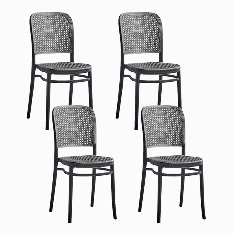 Scandinavian Low Back Plastic Counter Stool Rectangle Seat Plastic Furniture